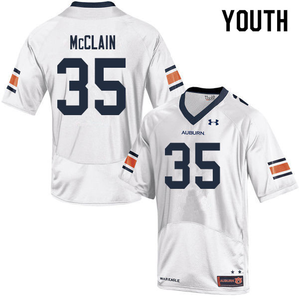 Youth #35 Zakoby McClain Auburn Tigers College Football Jerseys Sale-White - Click Image to Close